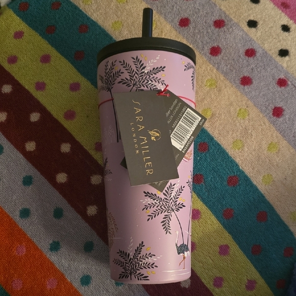 Sara Miller Lavender Travel Tumbler with Straw, 20 Oz., Retail Price $28.00US - Picture 2 of 16